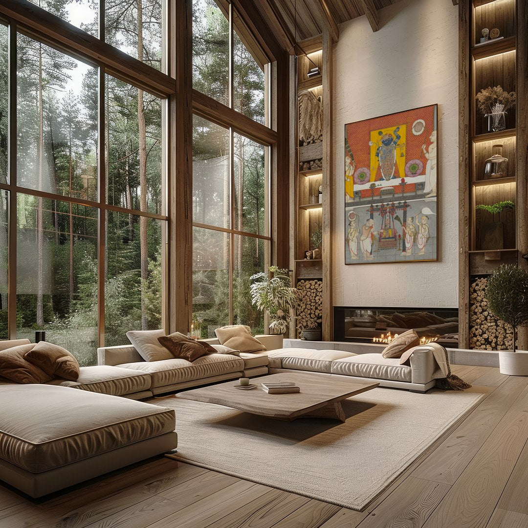 Immerse yourself in the rich cultural tapestry with this exquisite piece of traditional art for Living Room