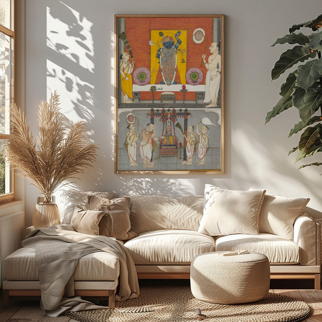 Immerse yourself in the rich cultural tapestry with this exquisite piece of traditional art for Sitting Area