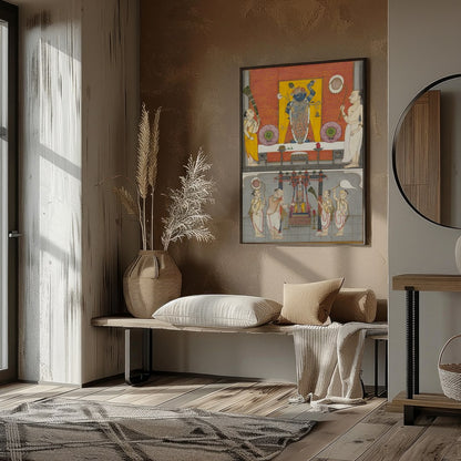 Immerse yourself in the rich cultural tapestry with this exquisite piece of traditional art for studio