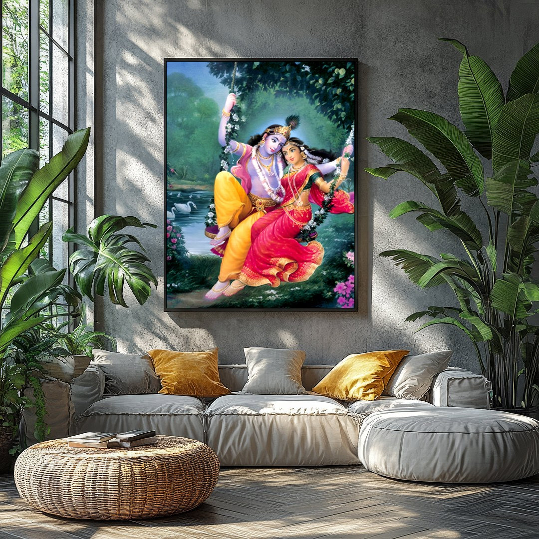 Immerse yourself in the mystical allure of this divine artwork. The piece captures an ethereal duo for Balcony