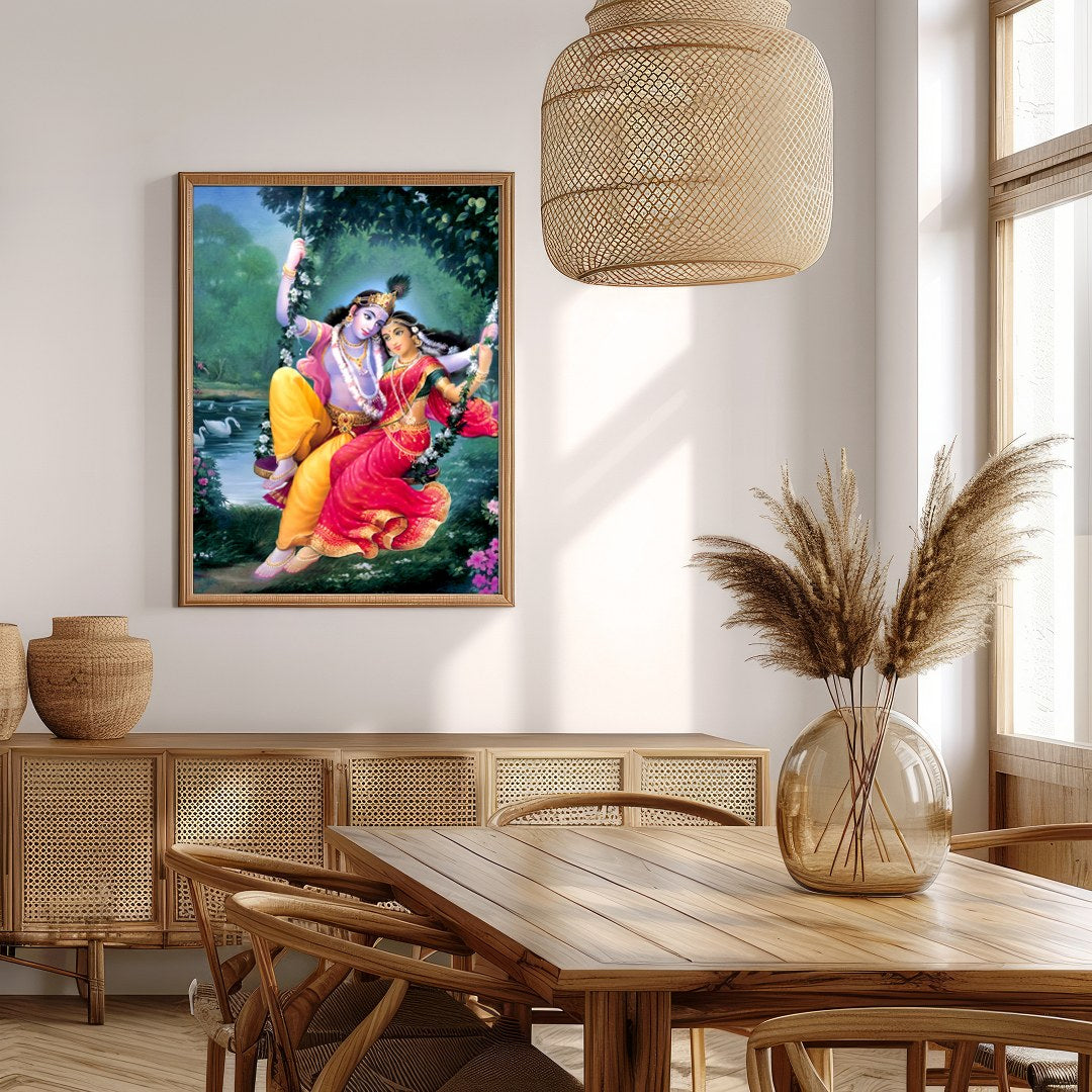 Immerse yourself in the mystical allure of this divine artwork. The piece captures an ethereal duo for Extra Kitchen