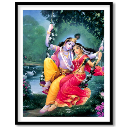 Immerse yourself in the mystical allure of this divine artwork. The piece captures an ethereal duo for hallway