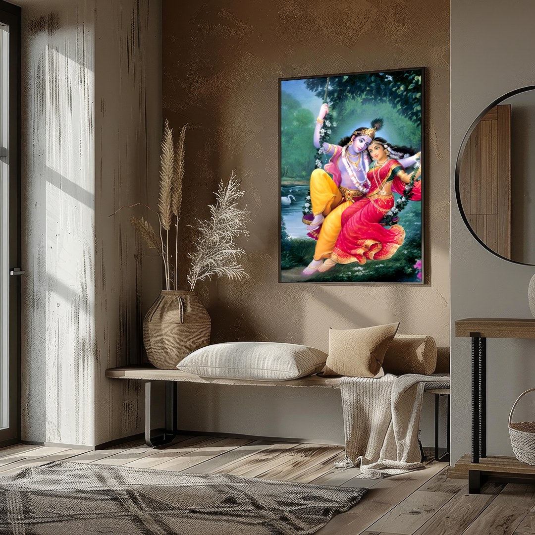 Immerse yourself in the mystical allure of this divine artwork. The piece captures an ethereal duo for residence