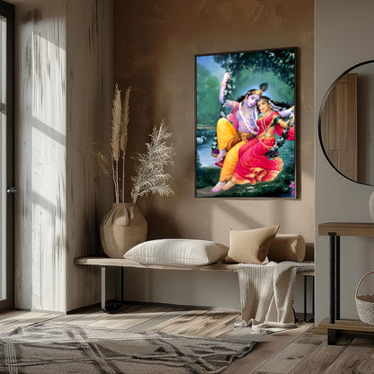 Immerse yourself in the mystical allure of this divine artwork. The piece captures an ethereal duo for residence
