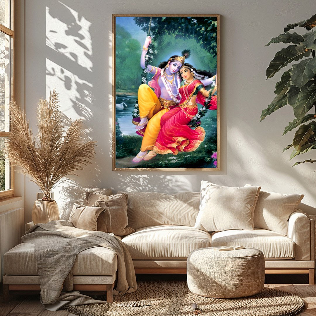 Immerse yourself in the mystical allure of this divine artwork. The piece captures an ethereal duo for Sitting Area