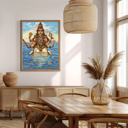 Immerse yourself in this captivating depiction of a serene goddess seated gracefully on water. The for Extra Kitchen