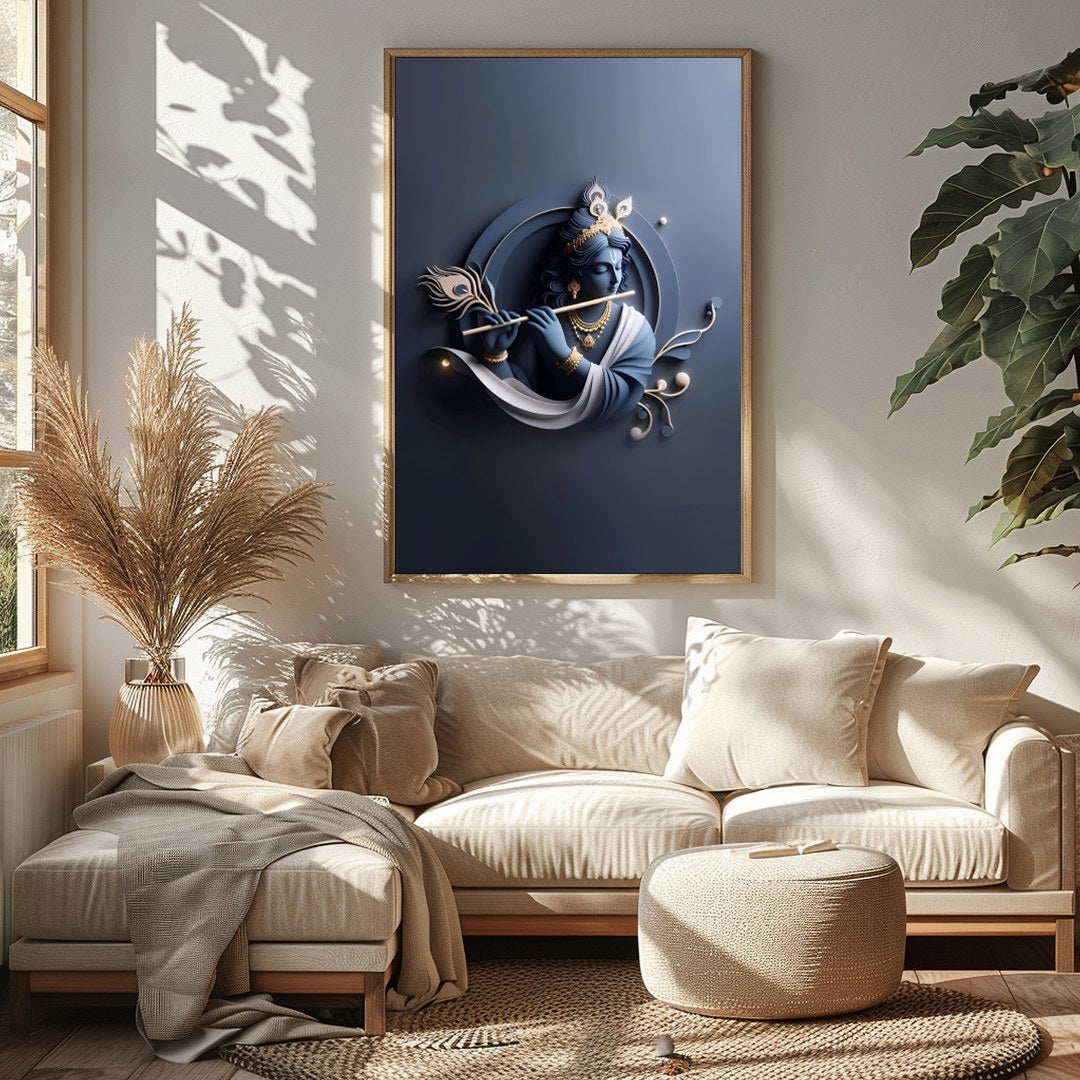 This exquisite wall art captures the serene essence of divine beauty with a stunning depiction of for Sitting Area