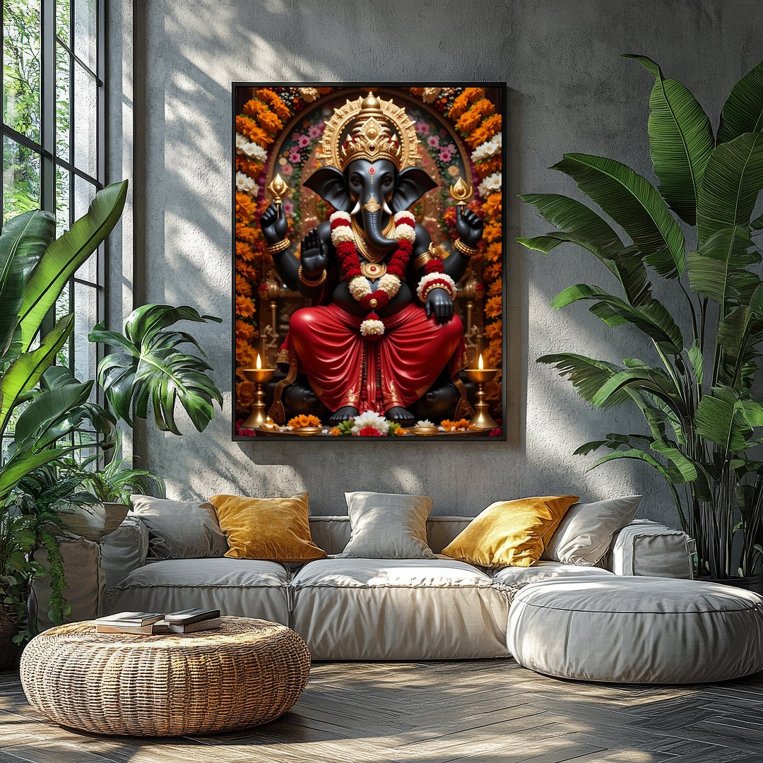 Immerse your space with the sacred tranquility of this exquisite Ganesh artwork. Surrounded by for Balcony