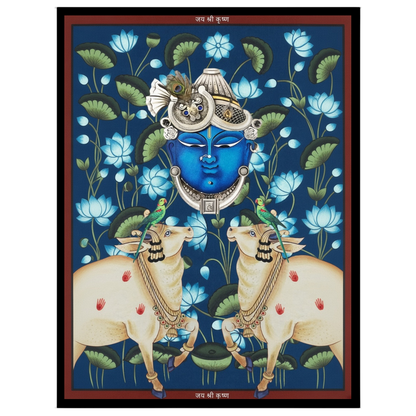 Immerse yourself in the spiritual tranquility of Pichwai art with this exquisite depiction of for interior
