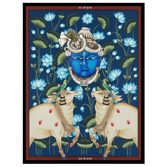Immerse yourself in the spiritual tranquility of Pichwai art with this exquisite depiction of for interior