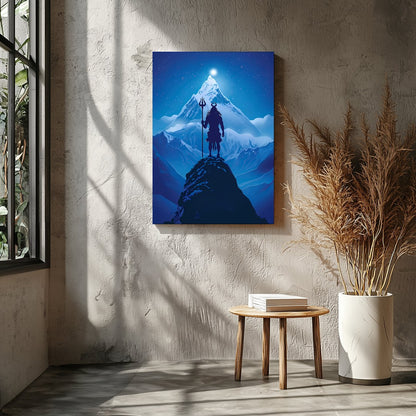 Embrace the mystical allure of this captivating artwork depicting a majestic figure silhouetted for Entrance