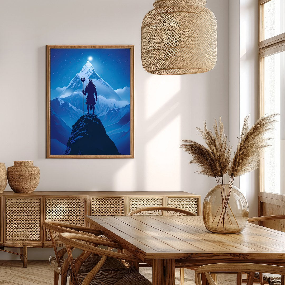 Embrace the mystical allure of this captivating artwork depicting a majestic figure silhouetted for Extra Kitchen