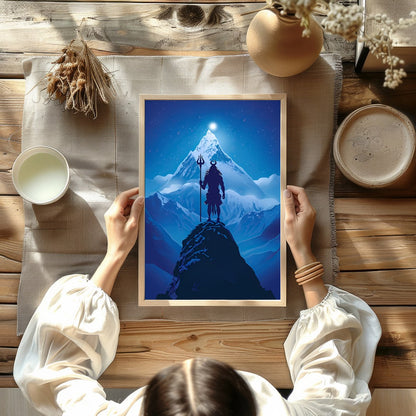 Embrace the mystical allure of this captivating artwork depicting a majestic figure silhouetted for Kitchen