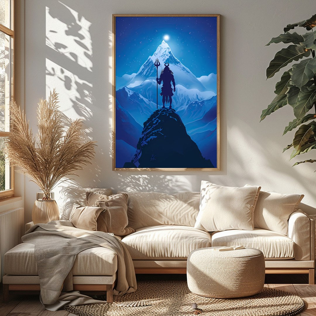 Embrace the mystical allure of this captivating artwork depicting a majestic figure silhouetted for Sitting Area