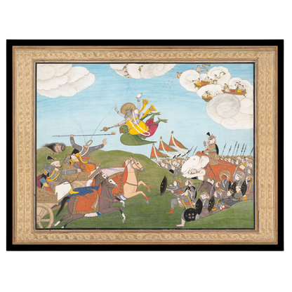 Experience the dynamic energy and rich storytelling of Indian mythology with this Pichwai art piece for living-space