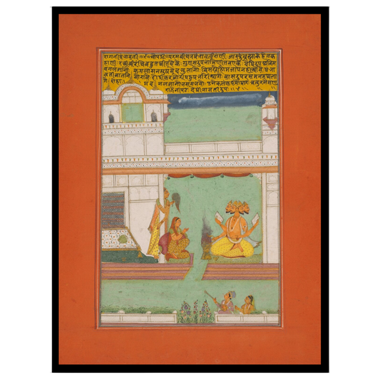 Capture the essence of divine tranquility with 'Divine Vishnu Amidst Palace Harmony,' a stunning for gallery