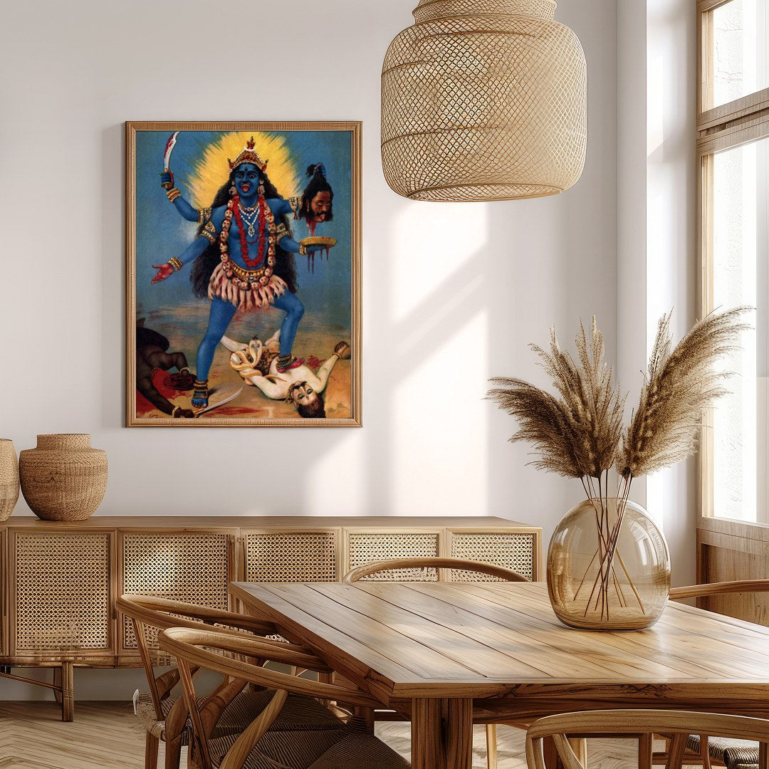 Immerse yourself in this captivating depiction of a divine warrior goddess, masterfully portrayed for Extra Kitchen