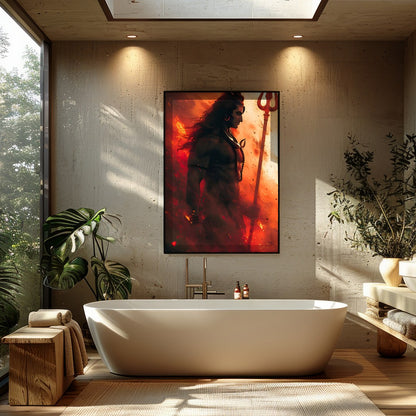 Elevate your space with this striking artwork that embodies strength and spirituality. The dynamic for Bathroom
