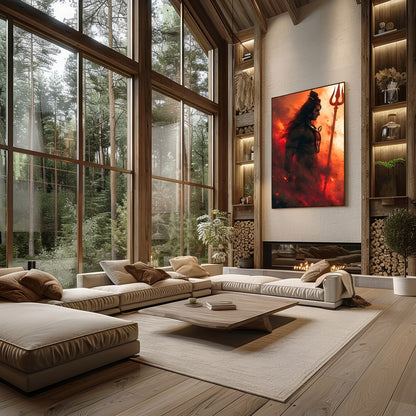 Elevate your space with this striking artwork that embodies strength and spirituality. The dynamic for Living Room