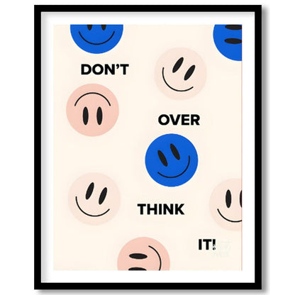 This cheerful and encouraging design features a playful arrangement of blue and light pink smiley f… for abode