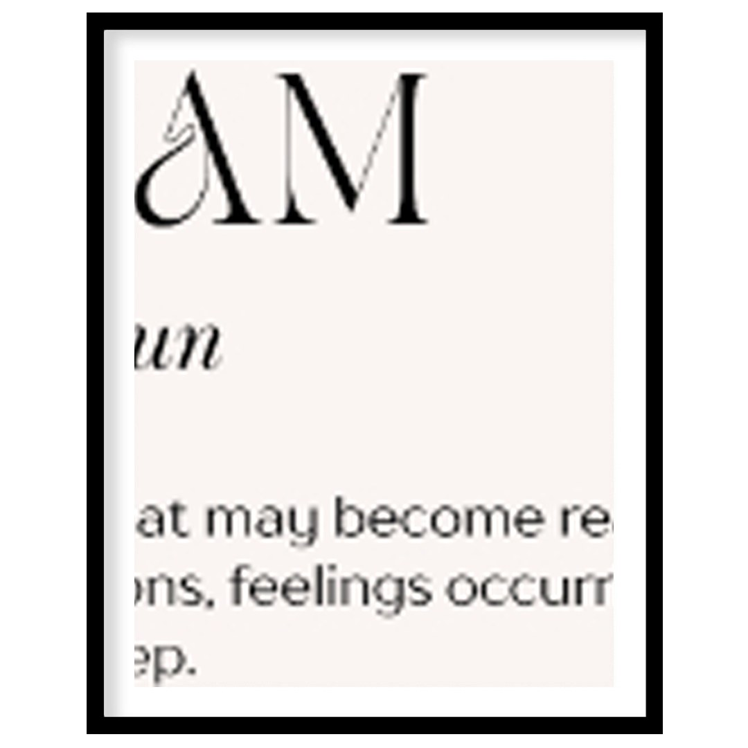 This sophisticated art print, titled “DREAM,” combines a powerful word with an intriguing abstract … for interior