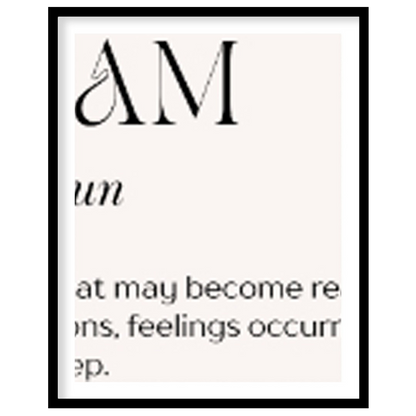 This sophisticated art print, titled “DREAM,” combines a powerful word with an intriguing abstract … for interior