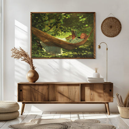Immerse yourself in the tranquil beauty of 'Dreamy Afternoon in the Hammock,' an enchanting piece for Sitting Area