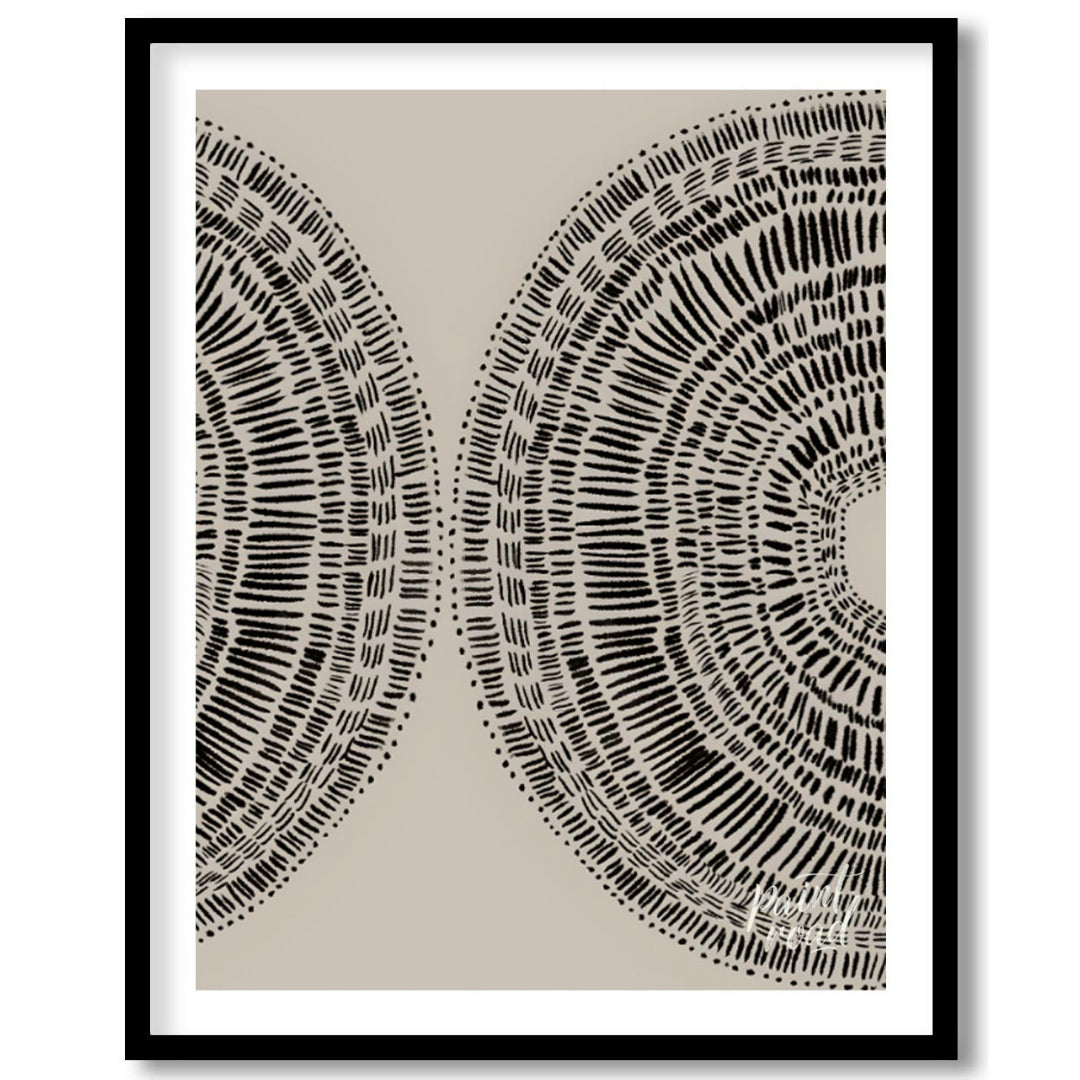 """Dual Radiance"" presents a symmetrical composition featuring two semi-circular forms filled with… for home
