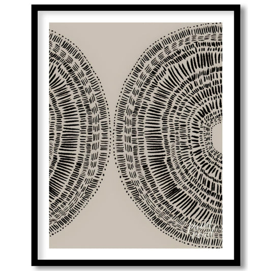 """Dual Radiance"" presents a symmetrical composition featuring two semi-circular forms filled with… for home