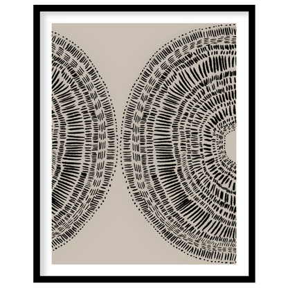 """Dual Radiance"" presents a symmetrical composition featuring two semi-circular forms filled with… for home
