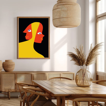 This captivating piece explores the duality of human emotion through abstract expression. The bold for Extra Kitchen