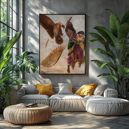 Immerse yourself in the powerful drama of mythical conflict with this stunning artwork. A vivid for Balcony