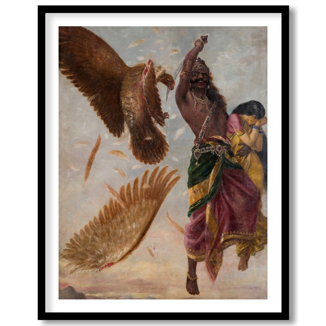 Immerse yourself in the powerful drama of mythical conflict with this stunning artwork. A vivid for space