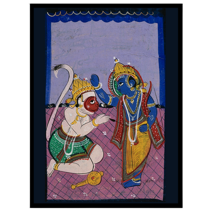 Immerse yourself in the timeless tale of devotion and strength with this striking Indian miniature for space