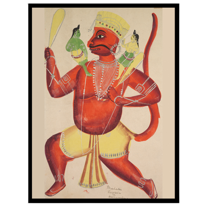 Immerse yourself in the divine narrative of Lord Hanuman carrying Rama and Lakshmana, beautifully for residence
