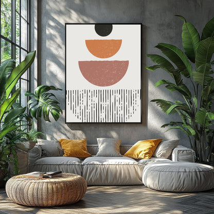 Transform your space with this captivating geometric abstract artwork. Earthy hues blend seamlessly for Balcony