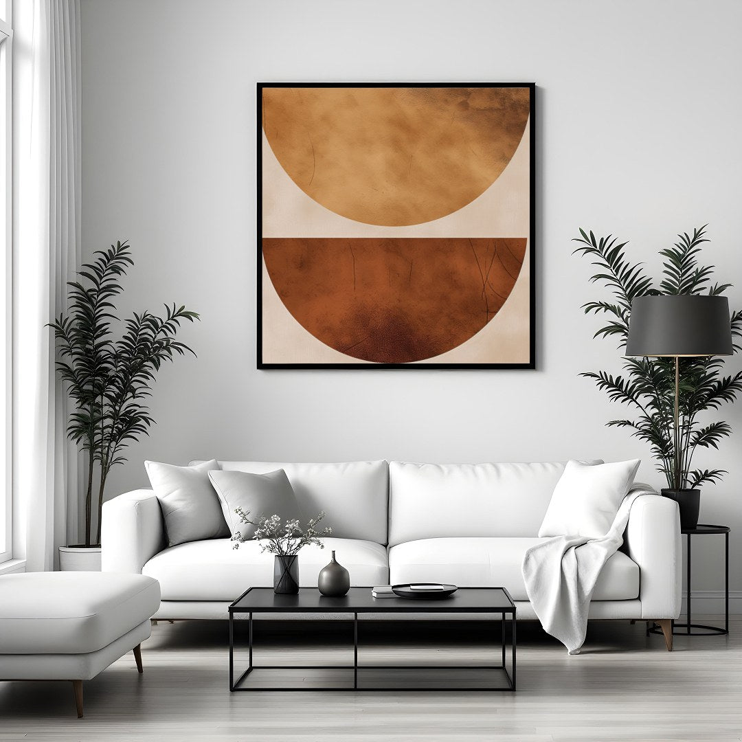 This captivating artwork brings a sense of balance with its elegant geometric design. The warm for Sitting Area