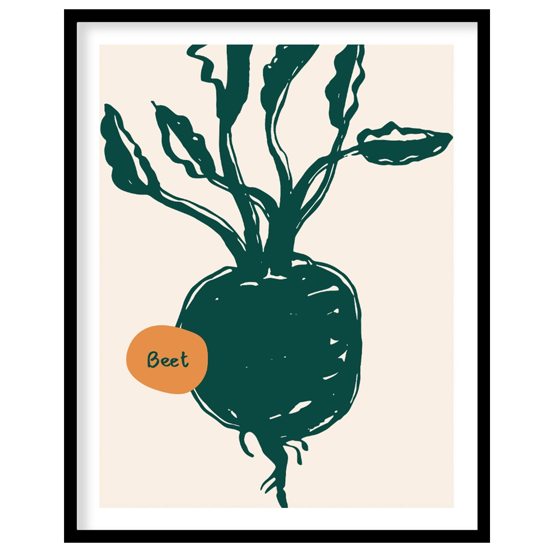 This vibrant poster encourages healthy eating with a focus on vegetables, featuring a charming line… for sweet home