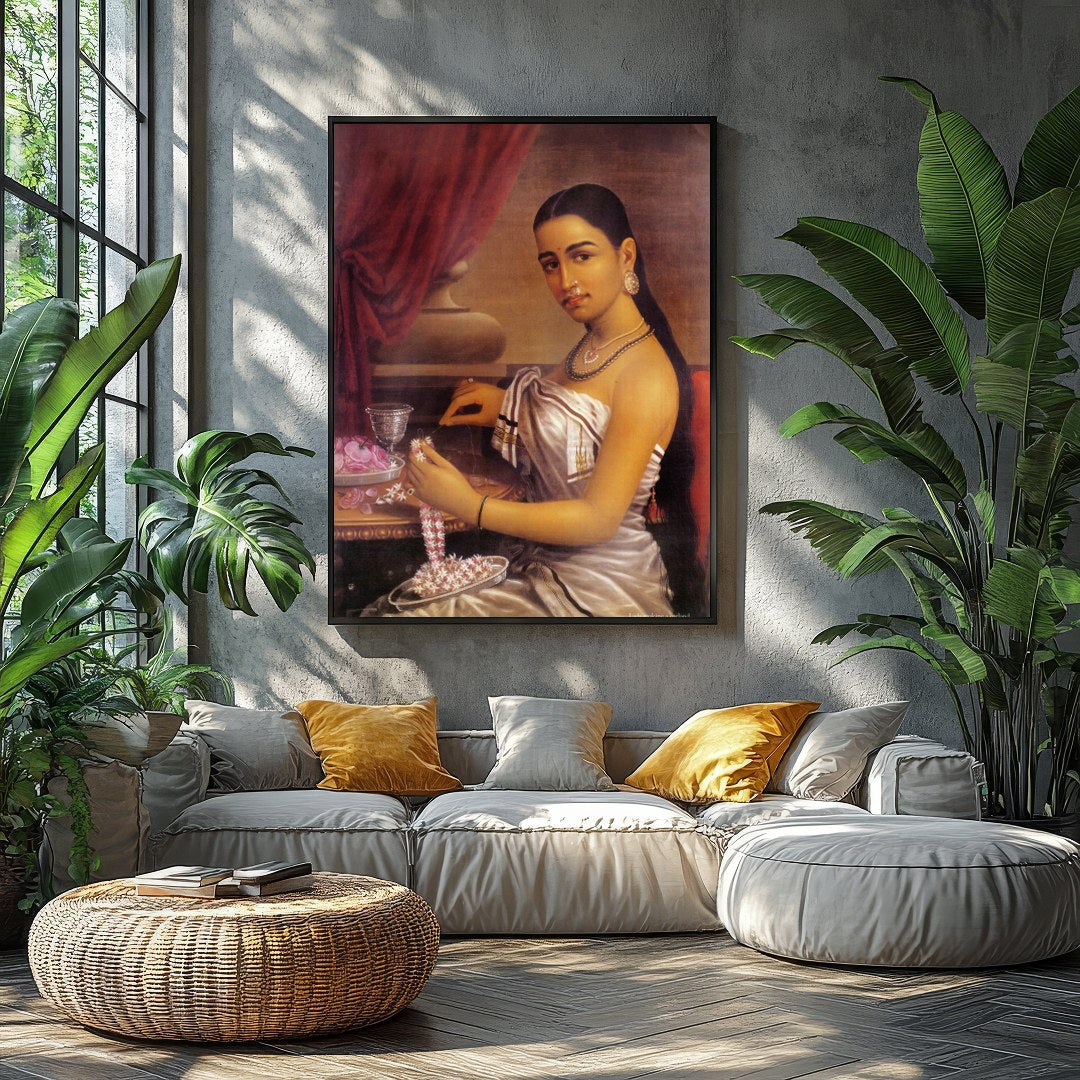 Immerse yourself in the rich tradition of elegance with this stunning piece capturing the serene for Balcony