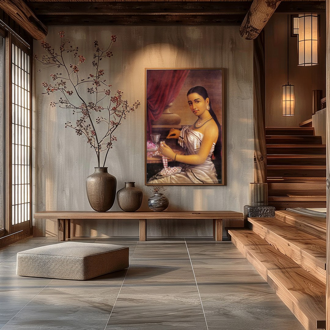 Immerse yourself in the rich tradition of elegance with this stunning piece capturing the serene for Hall
