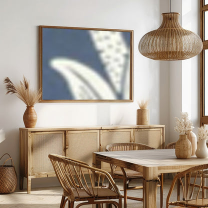 This intricate wall art features a beautifully detailed floral design set against a soft indigo for Dining