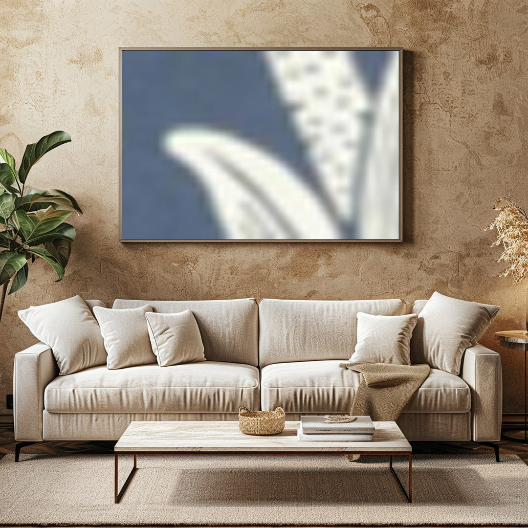 This intricate wall art features a beautifully detailed floral design set against a soft indigo for Family Room