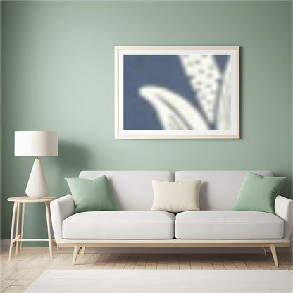 This intricate wall art features a beautifully detailed floral design set against a soft indigo for Hall