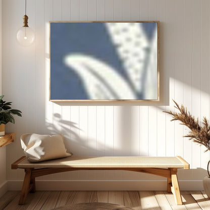 This intricate wall art features a beautifully detailed floral design set against a soft indigo for Hallway