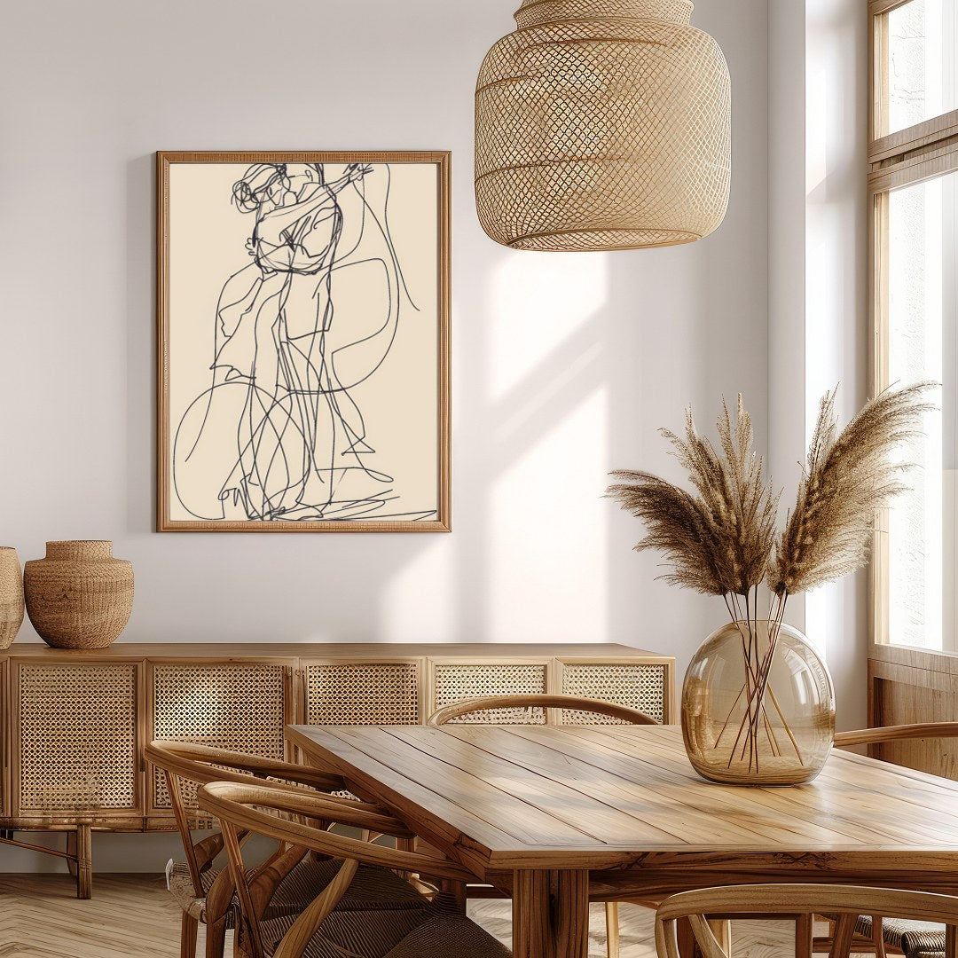 This captivating line art piece captures the beauty of human connection in minimalist form. The for Extra Kitchen