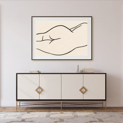 This minimalist line drawing captures the graceful curves of the human form with effortless for Foyer