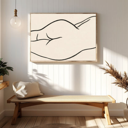 This minimalist line drawing captures the graceful curves of the human form with effortless for Hallway