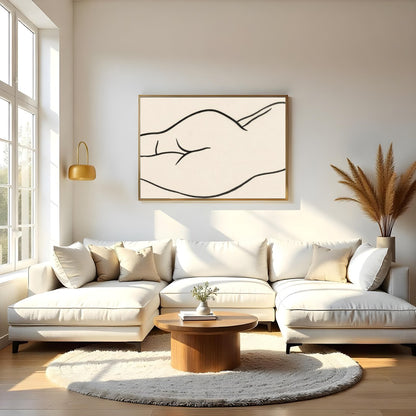 This minimalist line drawing captures the graceful curves of the human form with effortless for Living Room