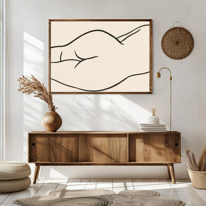 This minimalist line drawing captures the graceful curves of the human form with effortless for Sitting Area
