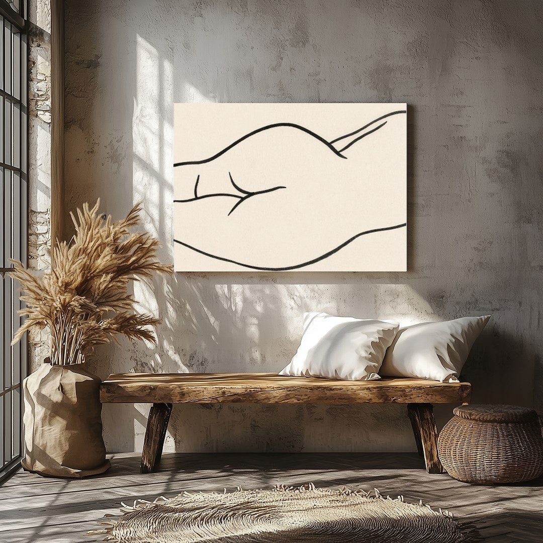 This minimalist line drawing captures the graceful curves of the human form with effortless for Veranda